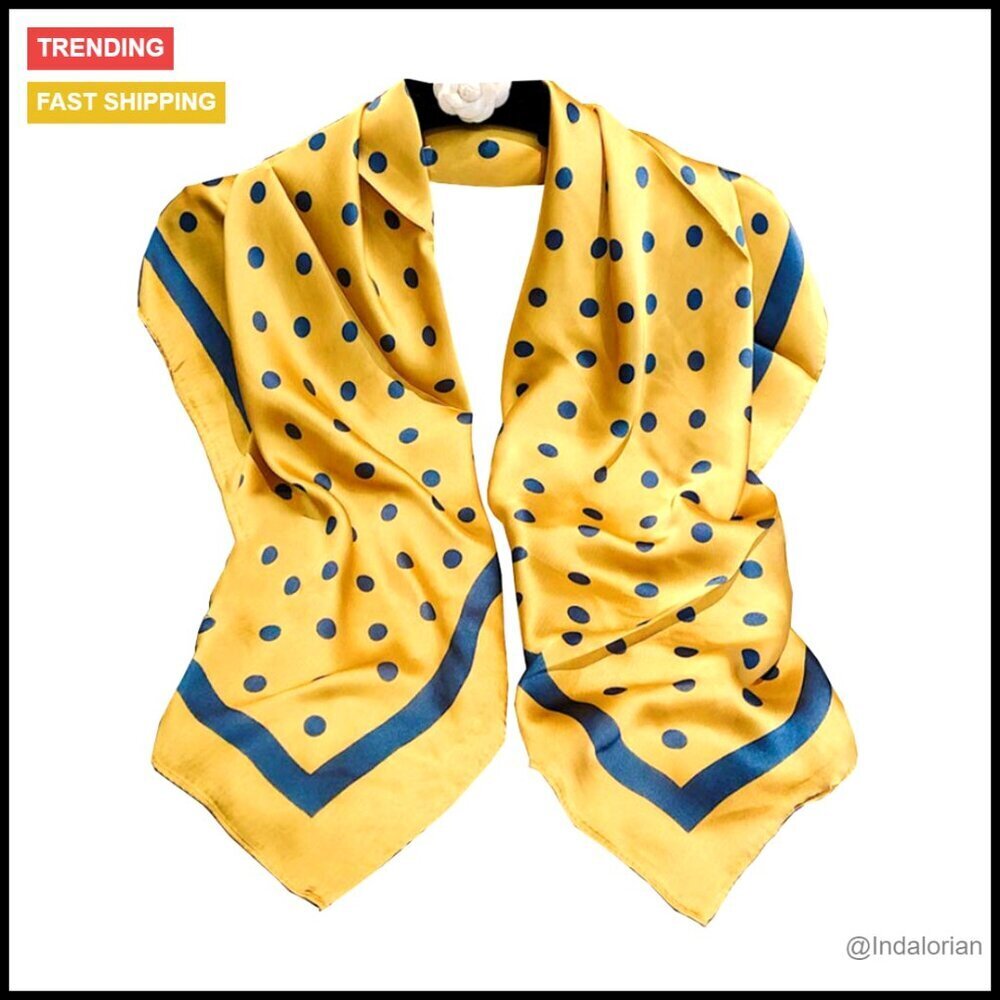 Satin Square Scarf Silk Like Fashion Pattern Large Hair Wrap Headscarf